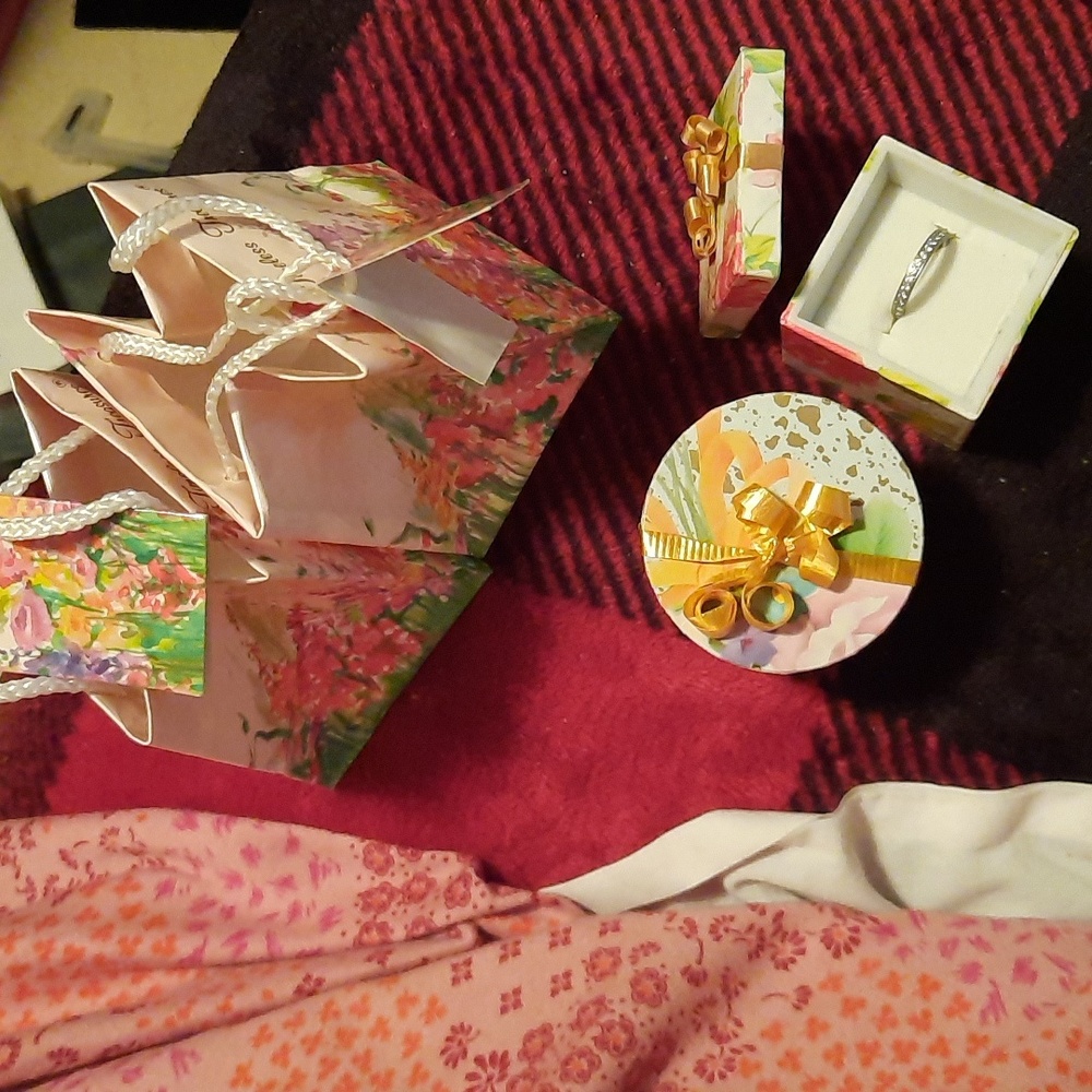 Gorgeous lot of 2 BIRTHDAY OR CHRISTMAS GIFT 🎁 RING BOX GIFT BAG & TO/FROM CARD